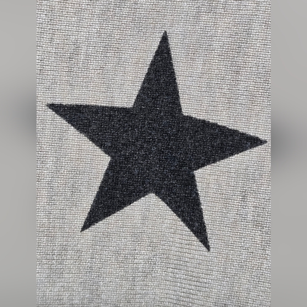 PREMISE Star Sweater Dolman 3/4 Sleeve Sz Large Oatmeal & Black - Picture 4 of 8